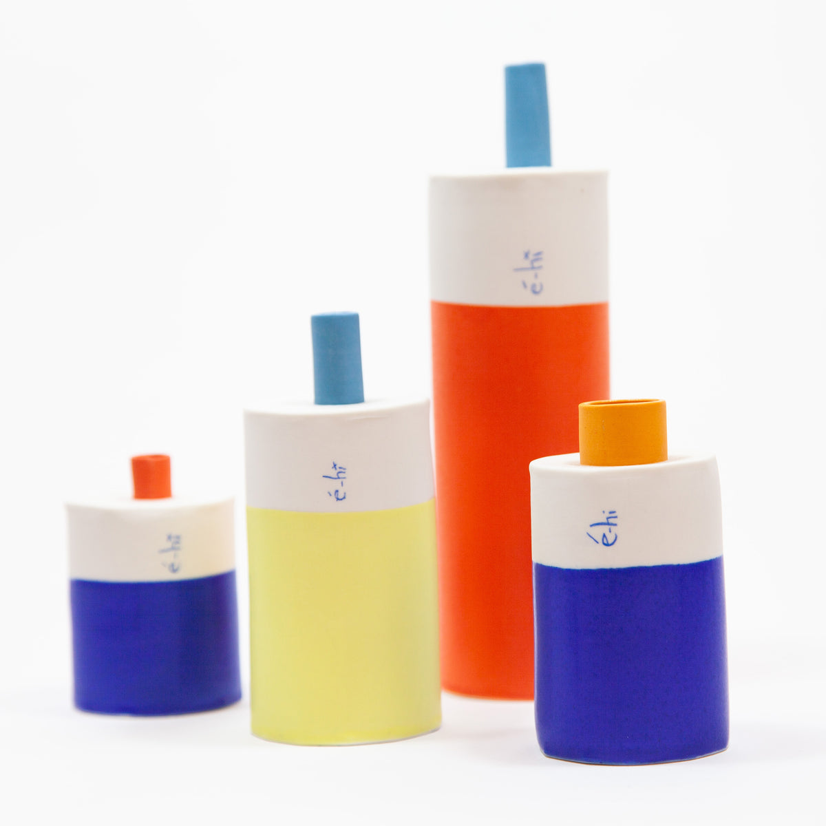 Eric Hibelot Vasen – Kanister hoch Blau oder Orange