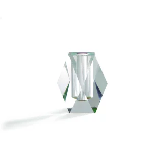 Kleine Vase aus Bleikristall von Fundamental, Regenbogenfarben